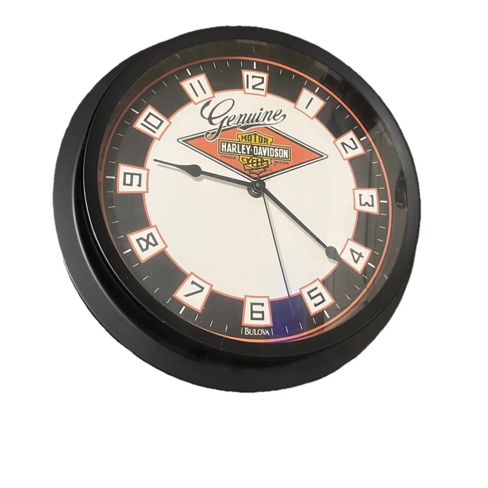 Harley-Davidson Black and White Wall Clock